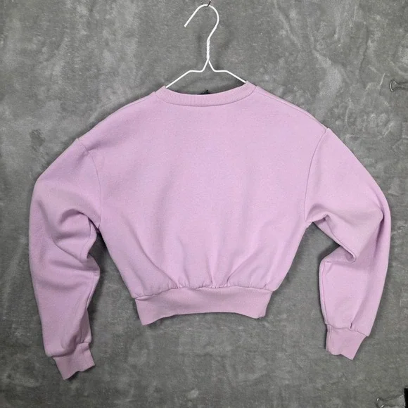 Wild Fable Cropped Sweatshirt Womens XS Lavender Pastel Casual - Picture 4 of 8